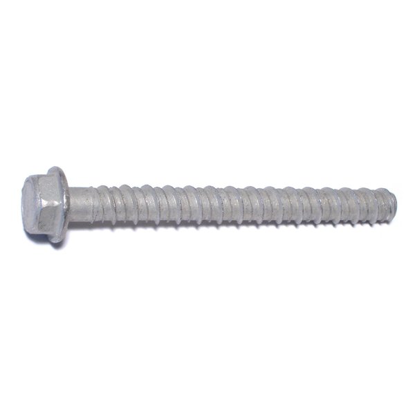 Red Head Tapcon Concrete Screw, 1/2" Dia., Hex, 5 in L, Steel Zinc Plated, 25 PK 08869